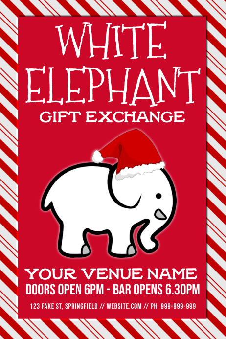 White Elephant Poster Template PosterMyWall white-elephant-poster-template-postermywall