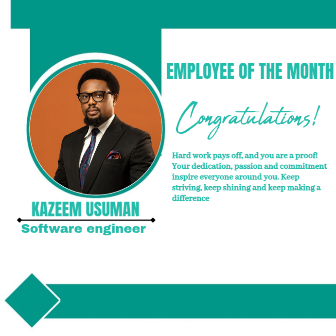 White Employee Of The Month Instagram Post Template | PosterMyWall