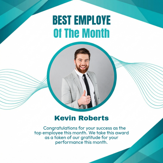 White Employee Recognition Instagram Post Template | PosterMyWall