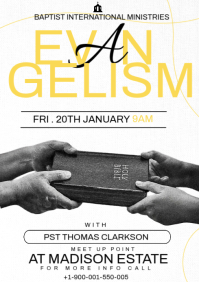 White Evangelism Flyer  A3 template