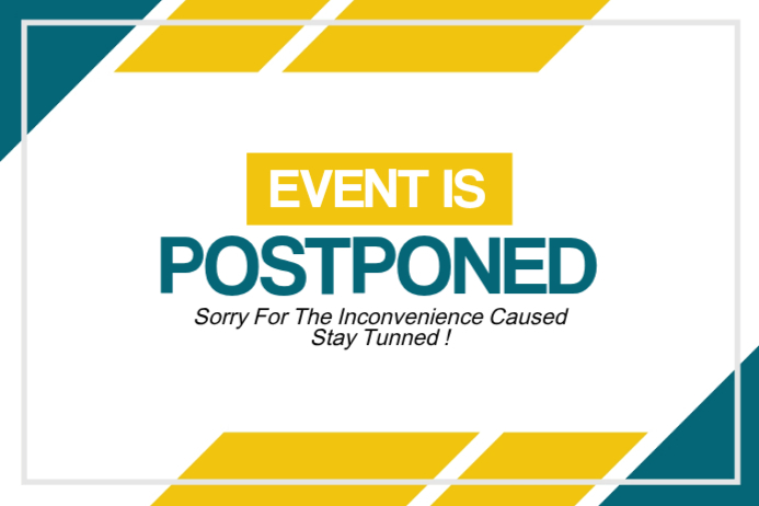 White Event Postponement Label-Vorlage | PosterMyWall