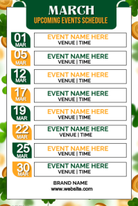 White Event Schedule Pinterest Graphic template