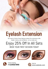 White Eyelash Extension Training Flye A4 template