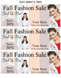 White  Fall Fashion Sale Ad Flyer (us Letter) Volante (Carta US) template