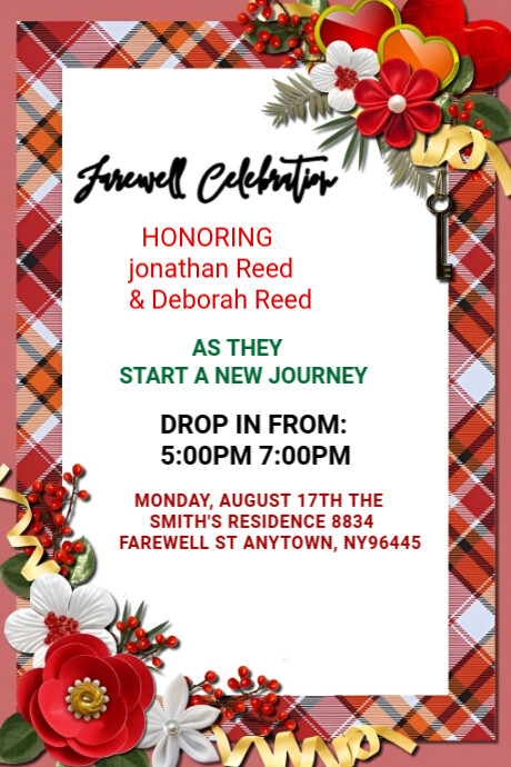 White  Farewell Celebration Banner 4' × 6' Banier 4’×6’ template