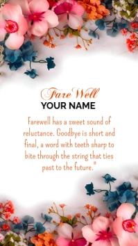 White  Farewell Digital Display (9:16) template