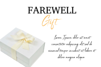 White Farewell Gift Label template