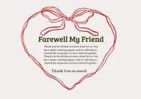 White Farewell Greeting Card A4 template