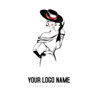 White  Fashion Drawing Model Illustration Log Logo template