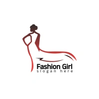 White  Fashion Girl/symbol/icon/brand/business/bridal/identity/love/celebration/graceful/elegant/lux Logo template
