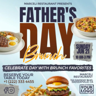 White Father's Day Brunch Promo Instagram Ad Template
