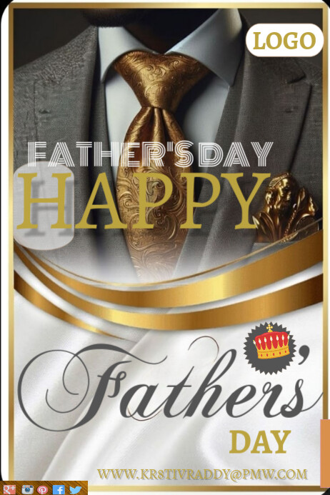 White  Father's Day  Poster Cartaz template