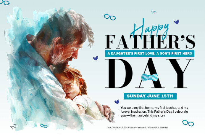 White Father's Day Poster Poster Cartaz template