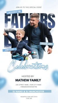 White  Fathers Day Party Instagram Story template