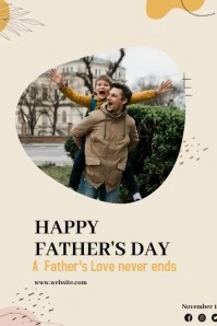 White  Fathers Day Poster template