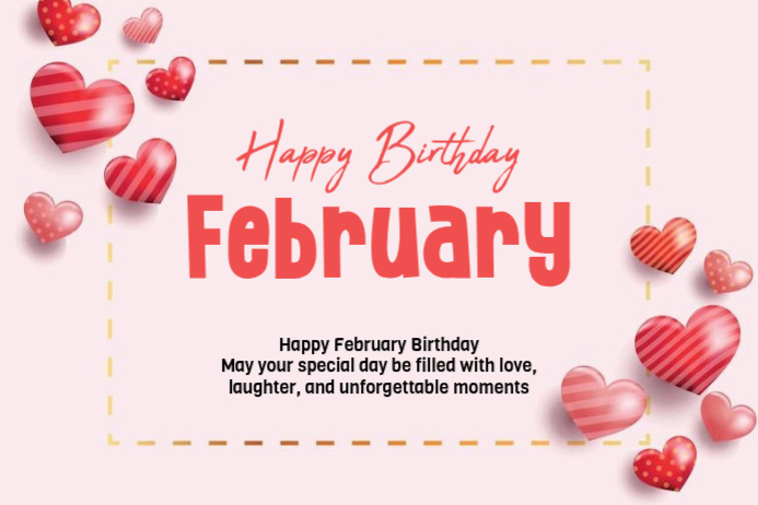 February Labael White February Birthday Label Template | PosterMyWall