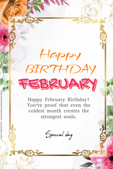 Plantilla de February Birthday Pósters | PosterMyWall