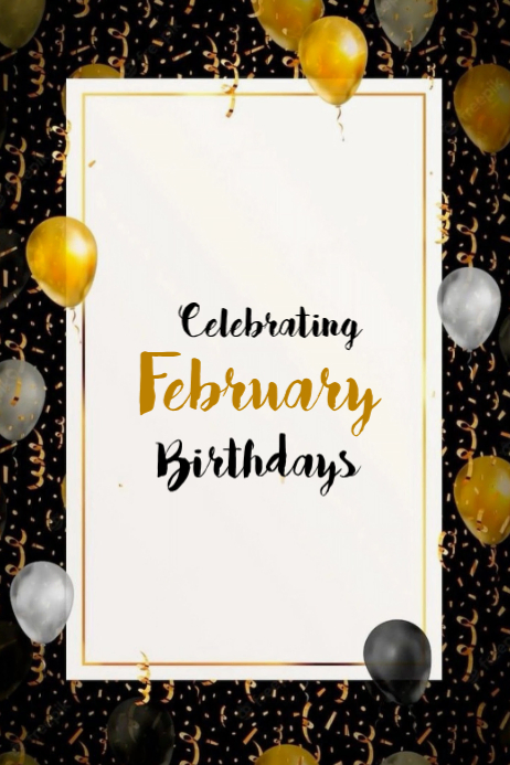 White February Birthdays Banner 4' × 6' Template | PosterMyWall