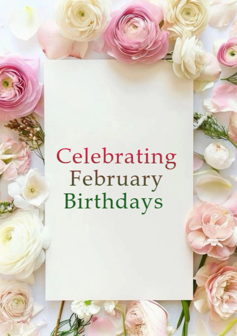White february birthdays celebration a4 Template | PosterMyWall