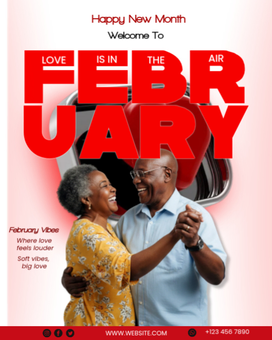 White February Celebration Instagram Portrait Template | PosterMyWall