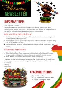 White February classroom Newsletter A4 template