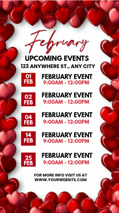 Copy of White February Events Instagram Story | PosterMyWall