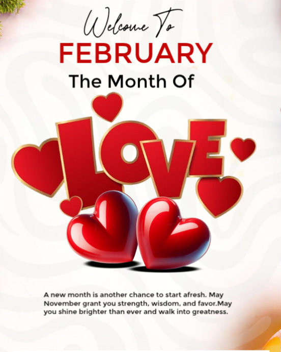Copy of White February Welcome Instagram Portrait | PosterMyWall