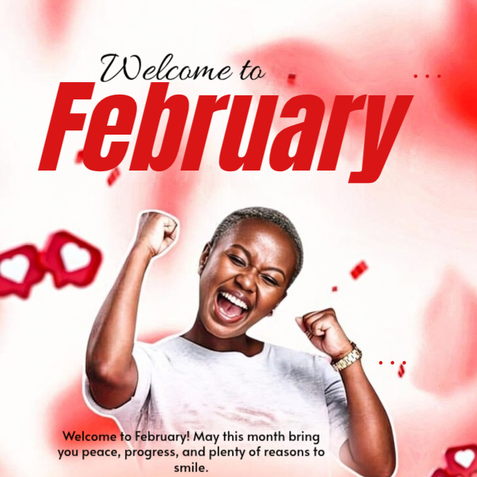 White February Welcome Message Instagram Post Template | PosterMyWall