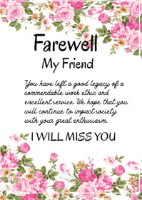 White  Ferewell My Friend  A6 template