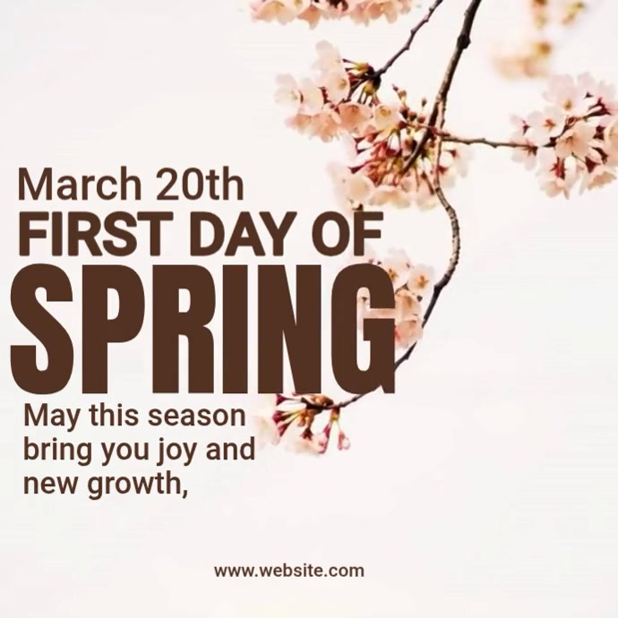 White First Day Of Spring Instagram Post Template | PosterMyWall