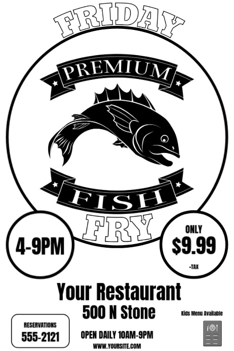 White fish fry ad poster poster Template | PosterMyWall