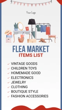 White Flea Market Flyer Instagram Story template
