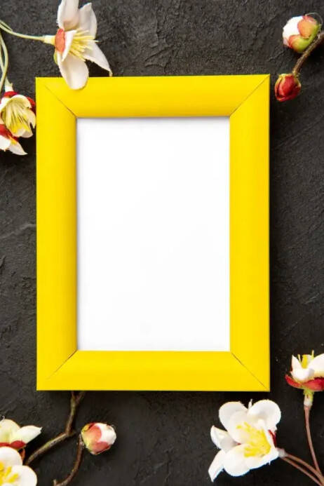 white flora frame template Poster