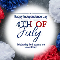 White Floral 4th Of July Independence Day Usa Instagram Post template