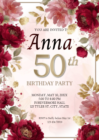 Putih Birthday Invitation A4 Template