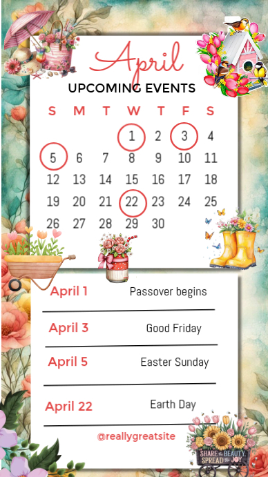 April Events Facebook Story Template | PosterMyWall