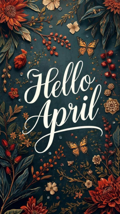 Plantilla de White Floral April Greeting Digital Display | PosterMyWall