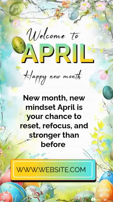 White Floral April Welcome Message Instagram Reel Video Template ...