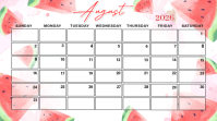 White August 2026 Calendar Apresentação Template