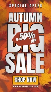 White Floral Autumn Big Sale Reel Instagram Instagram-Reel template