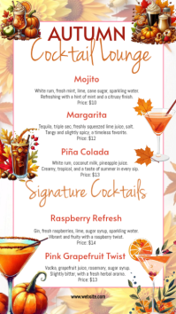White Autumn Cocktail Lounge История на Instagram Template