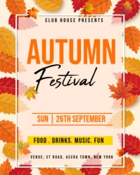 White Floral Autumn Festival Instagram Portrait template