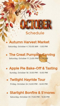 Белый Autumn Festival Schedule Instagram Story Template