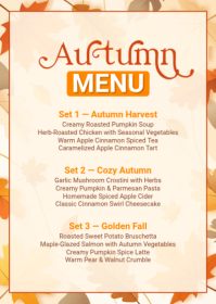 Geel Autumn Menu A6 Template