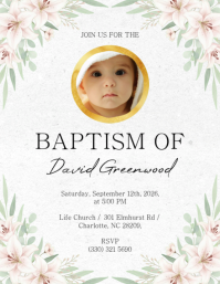 White Baptism Invitation Flyer Template - Page 1