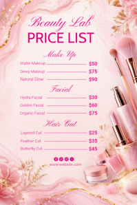 White Beauty Salon Price List Tumblr-grafik Template