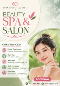 Белый Beauty Spa & Salon A4 Template