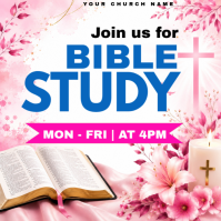 Hvid Bible Study Instagram-bericht Template