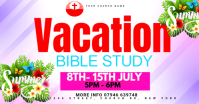 White Floral Bible Study Vacation Facebook Shared Image template