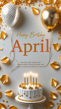 White Floral Birthday Celebration Digital Display template